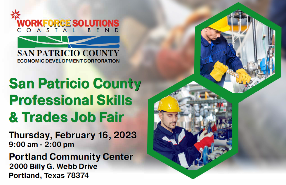 San Patricio County Professional Skill Job Fair Flier Header
