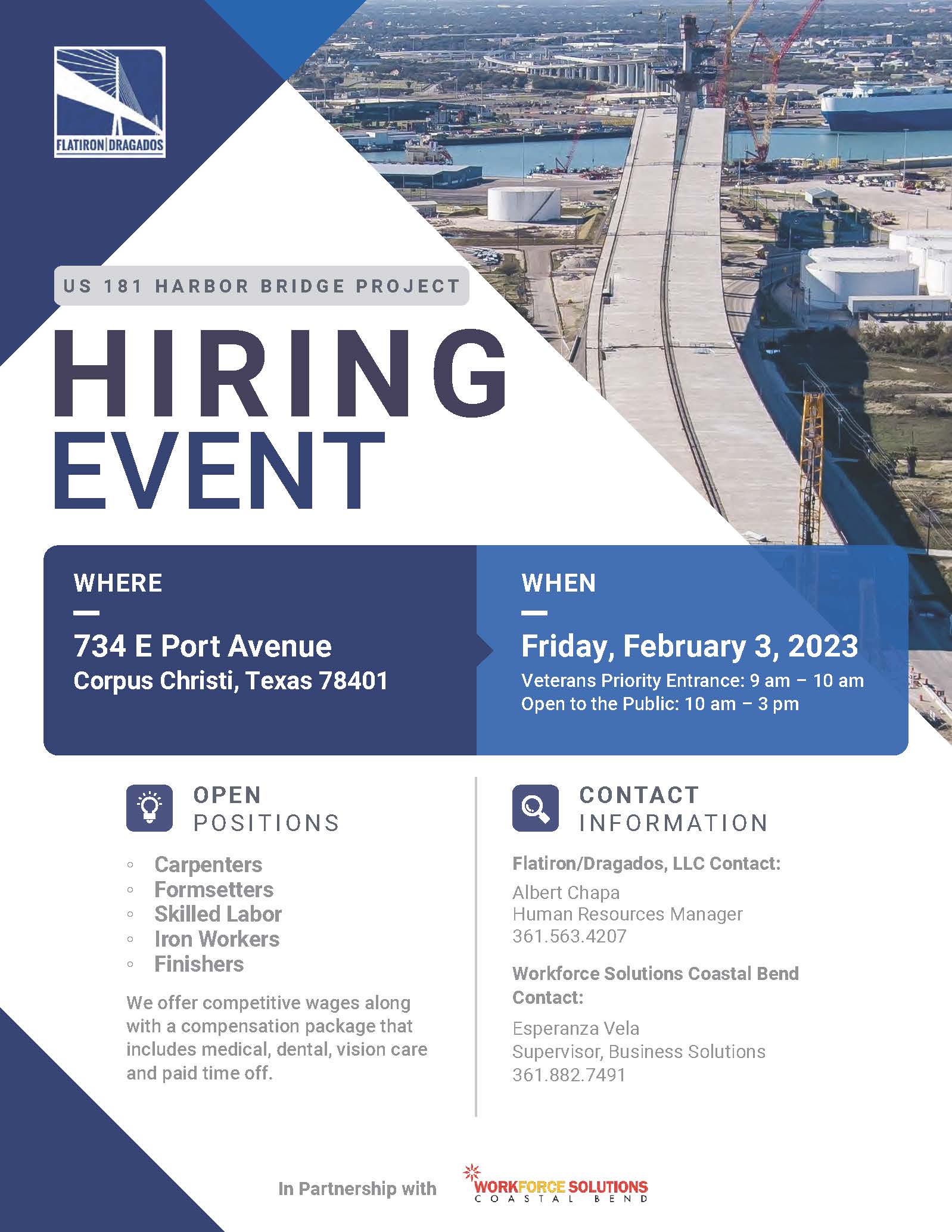 Harbor Bridge Hiring Event Flier