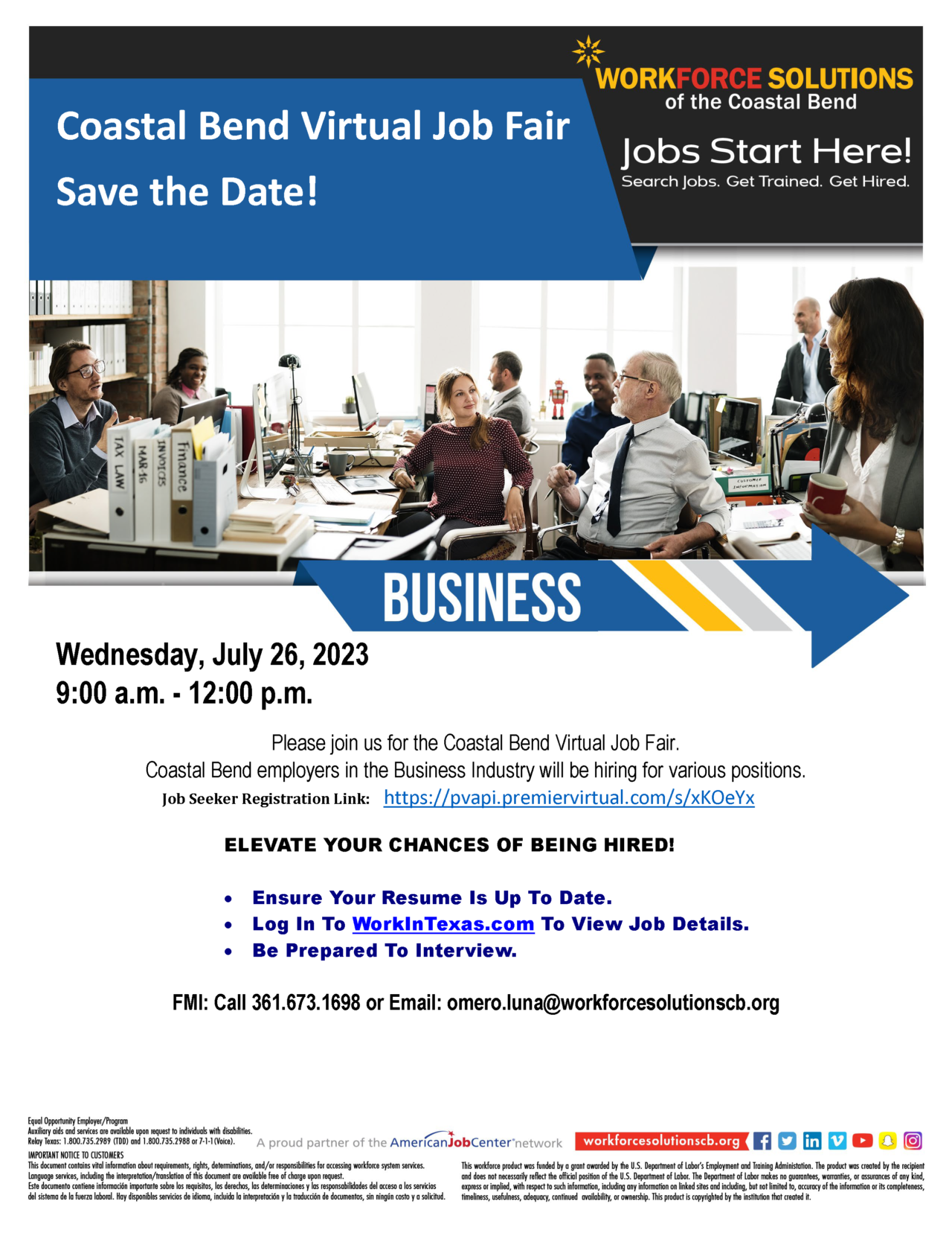 Coastal Bend Virtual Job Fair July 2023 Workforce Solutions Coastal