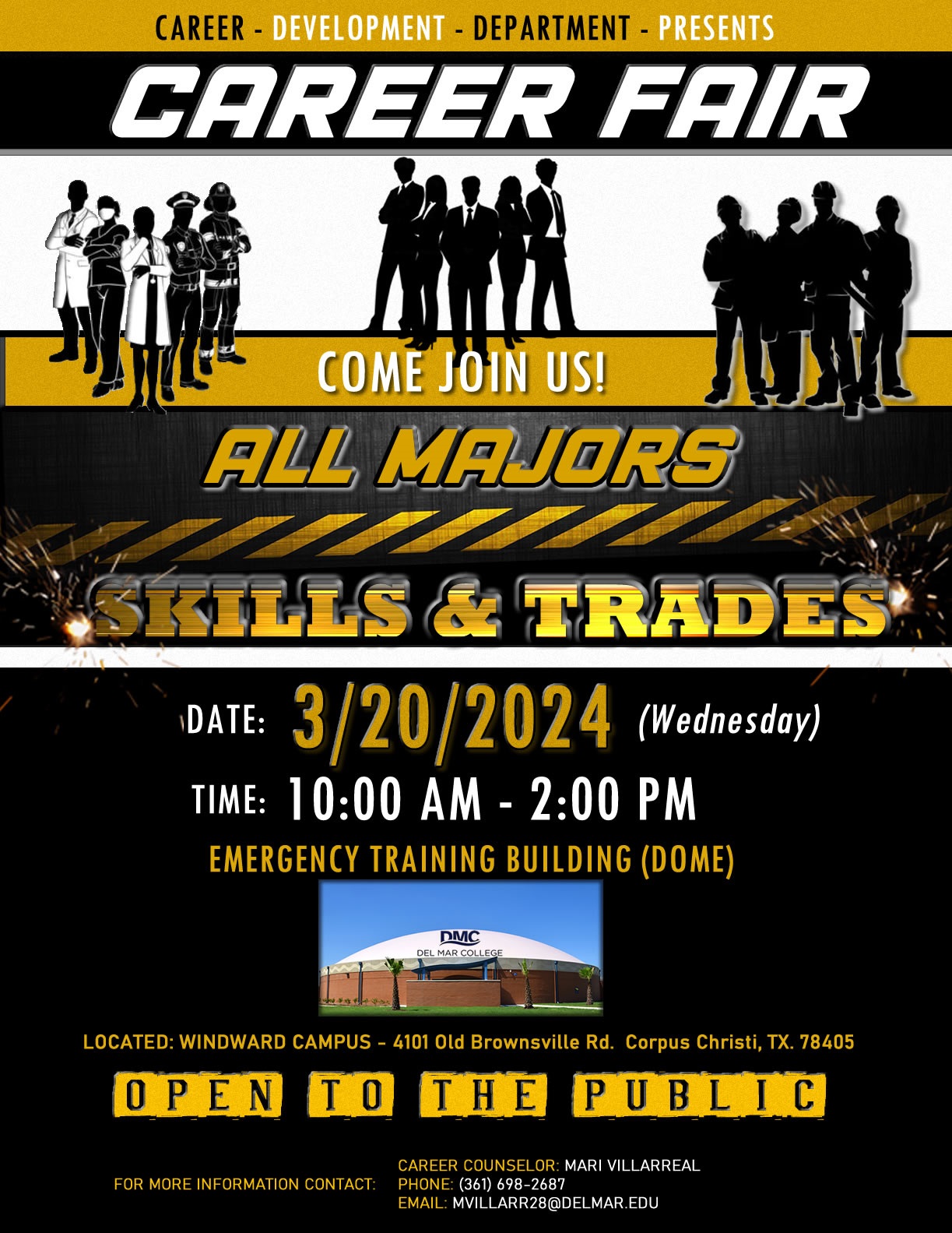 Del Mar Career Fair All Majors Skills & Trades Flyer