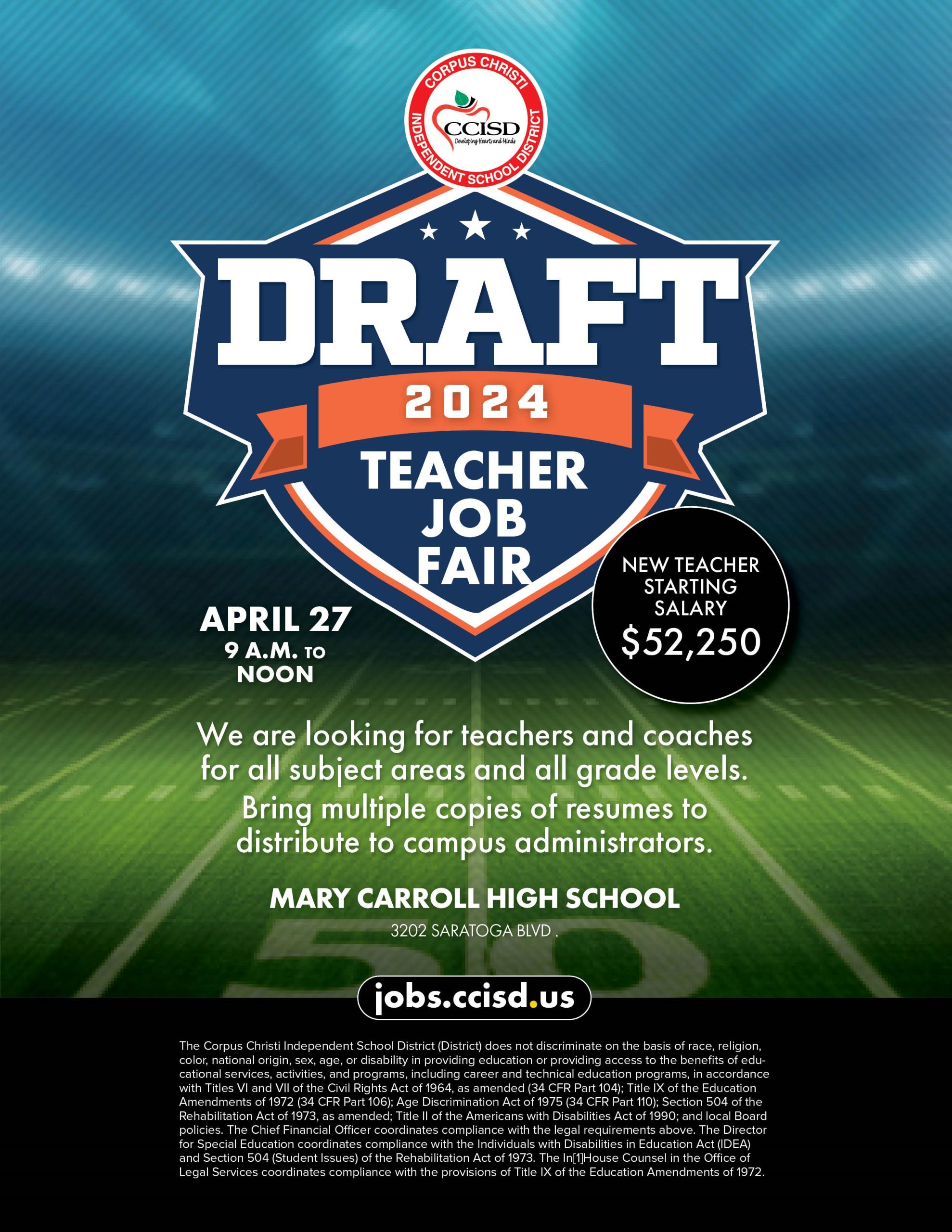 CCISD Draft Day Teacher Job Fair