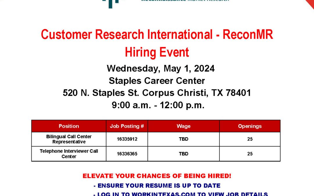 Customer Research International – ReconMRHiring Event