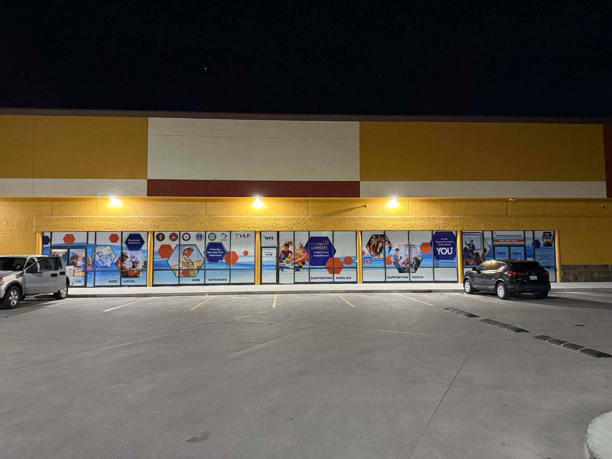 mission plaza at night