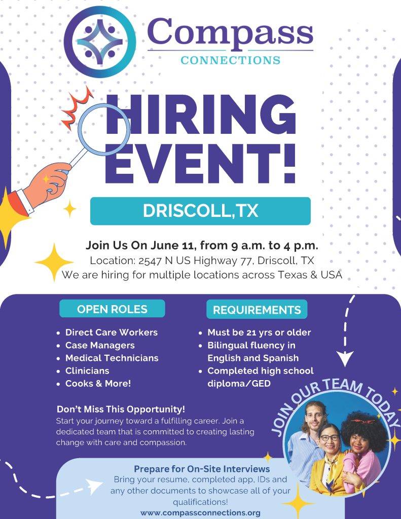 June11th_HIRING EVENT!-Driscoll,TX (1) (4) Flyer for June11th hiring event in Driscoll,TX