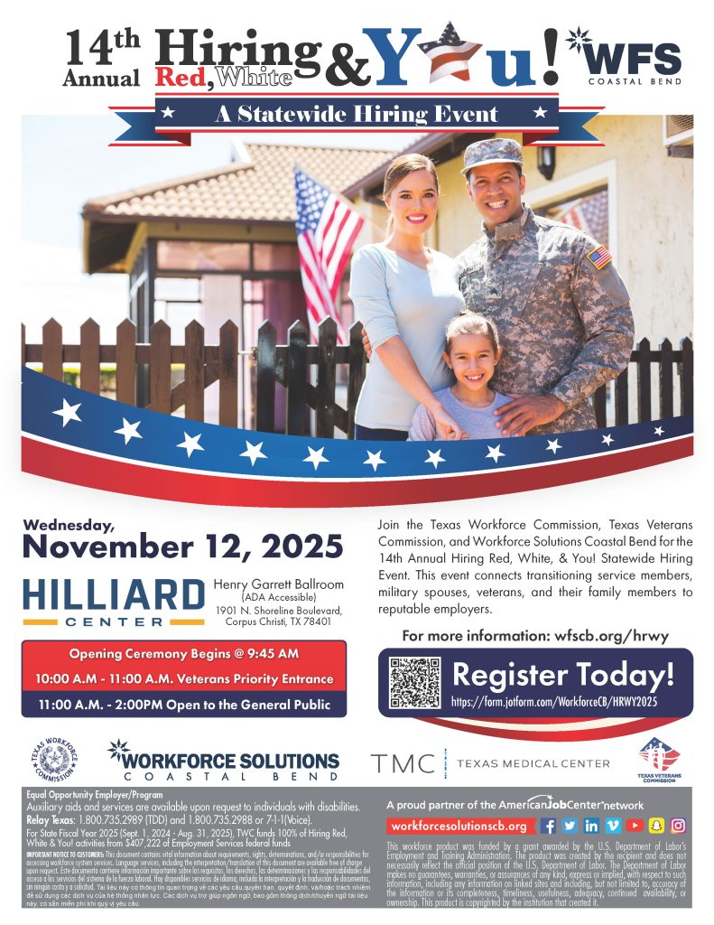 Hiring Red White & You 2025 flyer