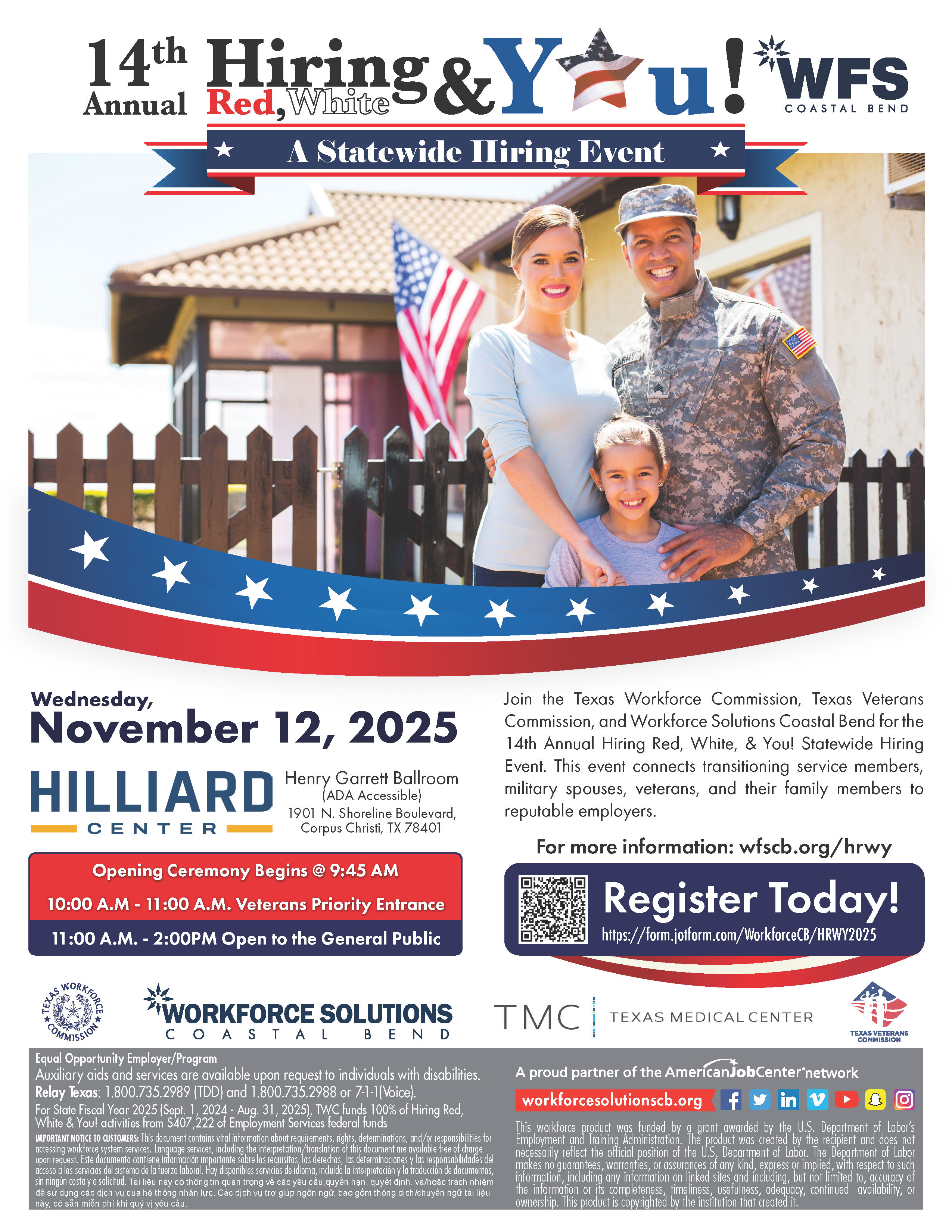Corpus Christi Hiring Red, White & You 2025 Flyer