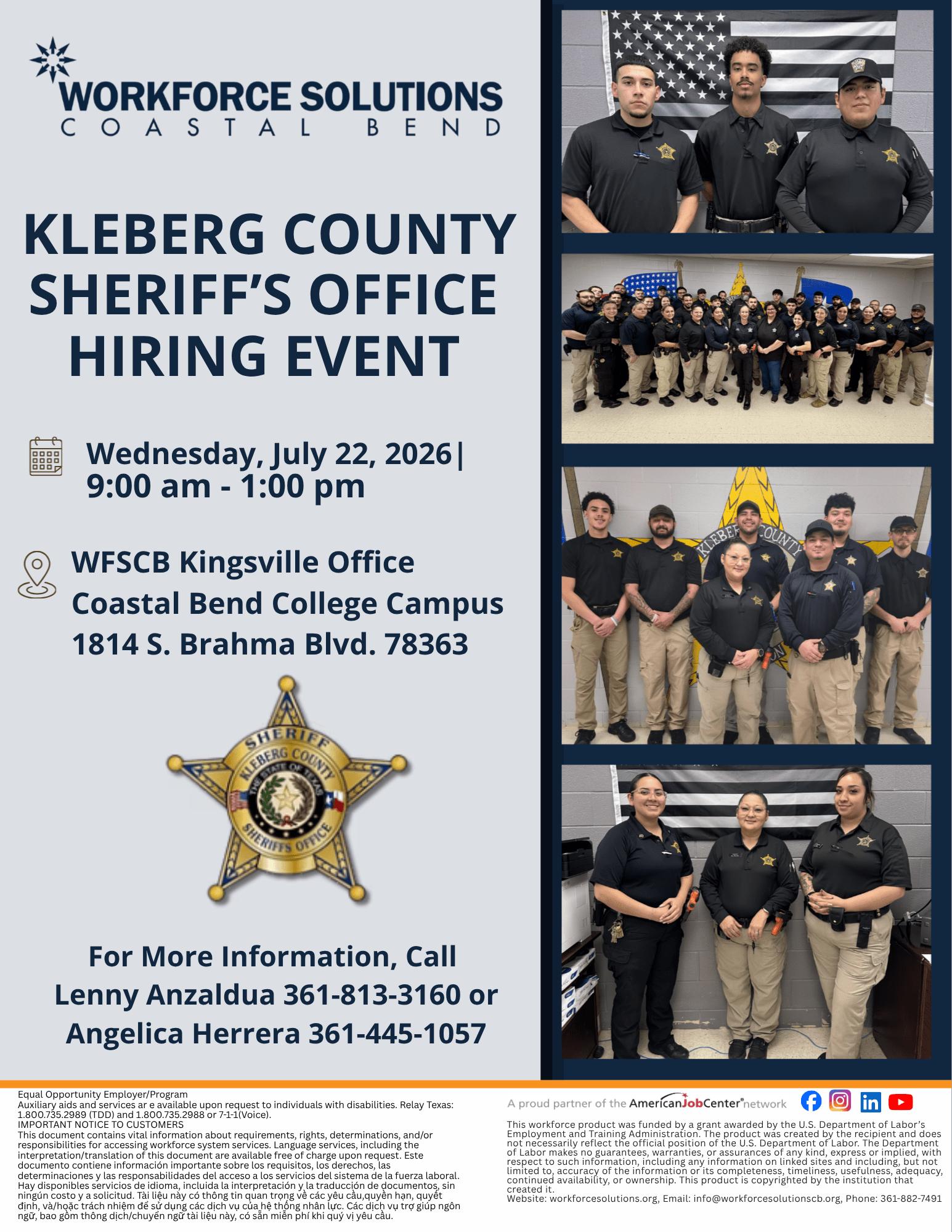 Kleberg County Sherrif’s Office Hiring Event_FINAL